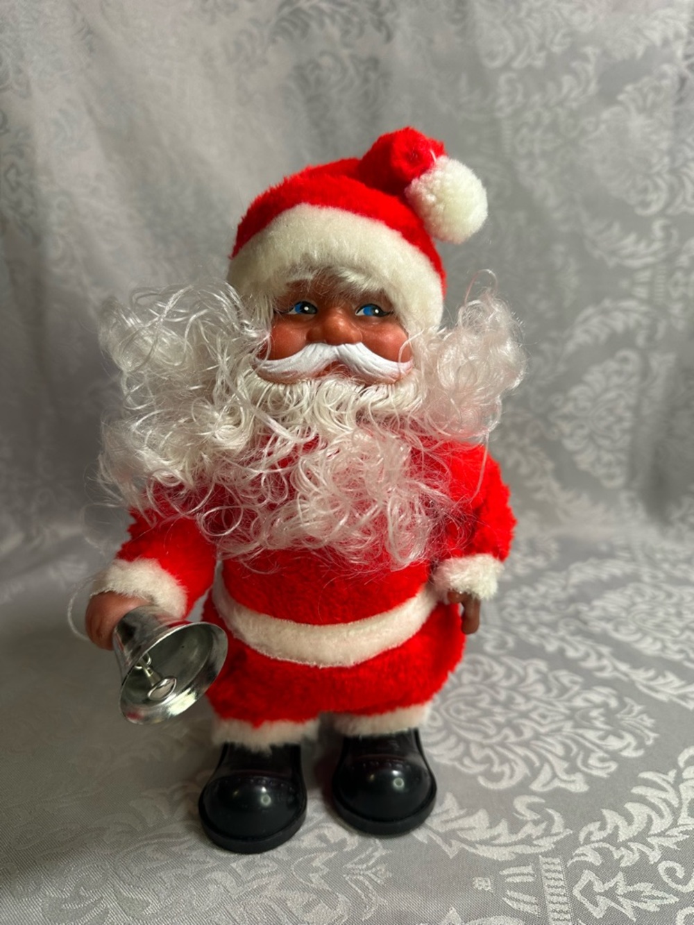 Vintage Animated Musical Christmas Santa Plastic Face Figure Tested 1950s